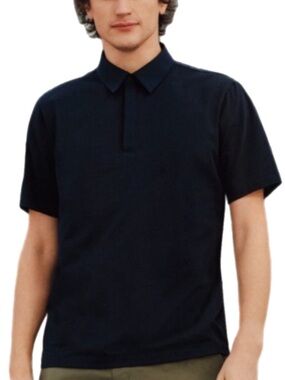 Theory Men's Black Polo Shirt XS Short Sleeve Golf Academia Preppy Soft & Comfy
